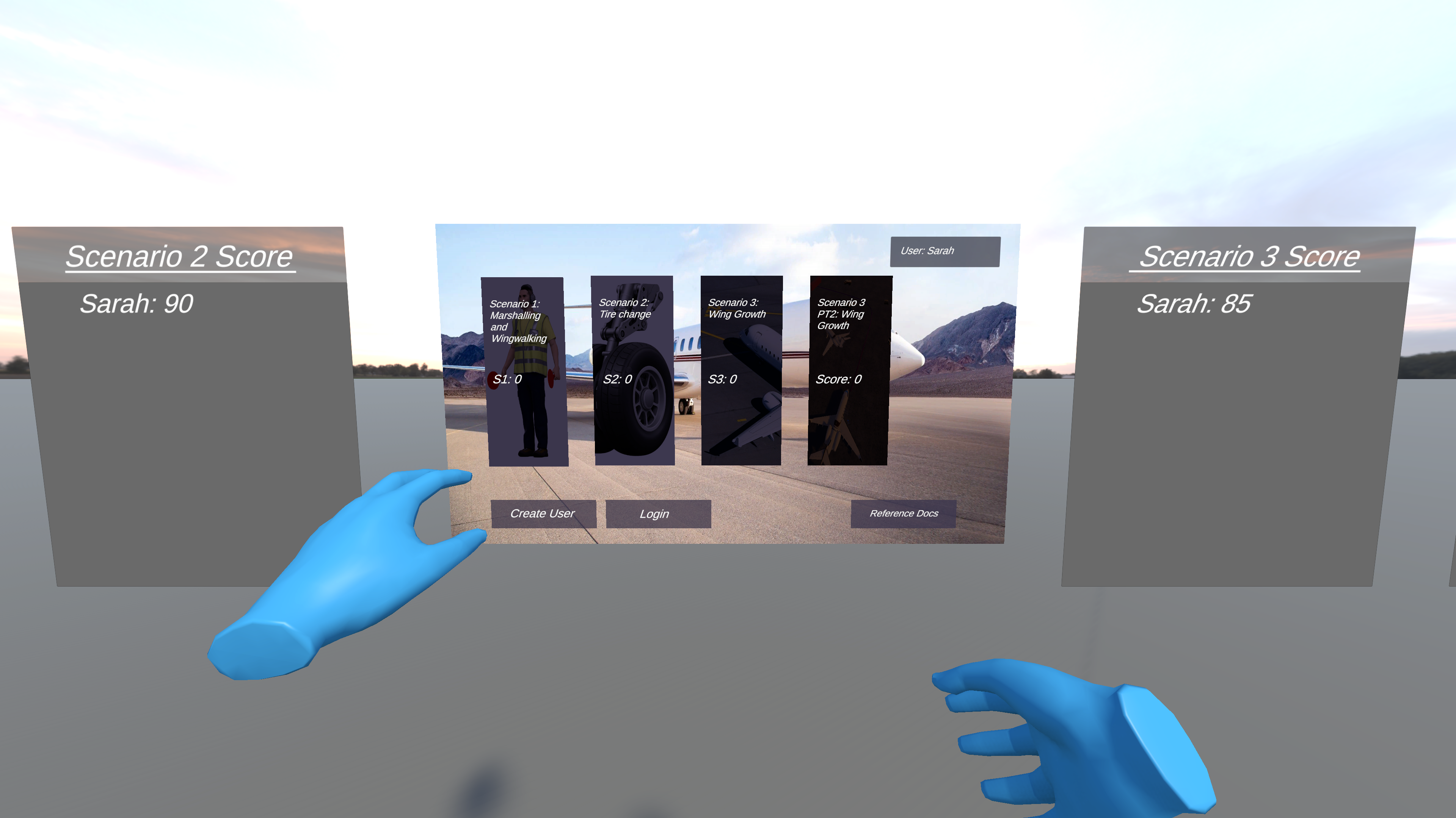 Main menu with login and leaderboards